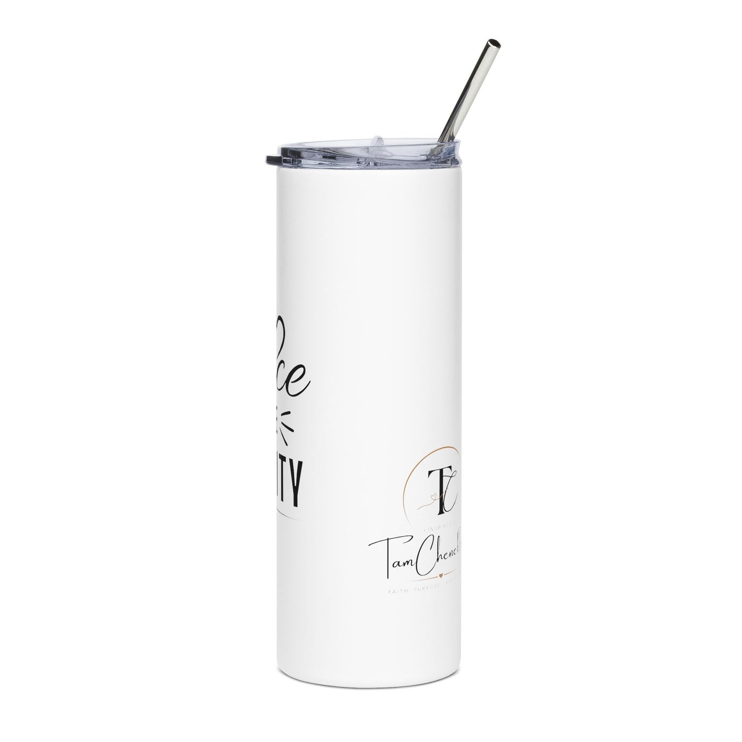 20oz stainless tumbler — “peace is the priority” insulated travel cup