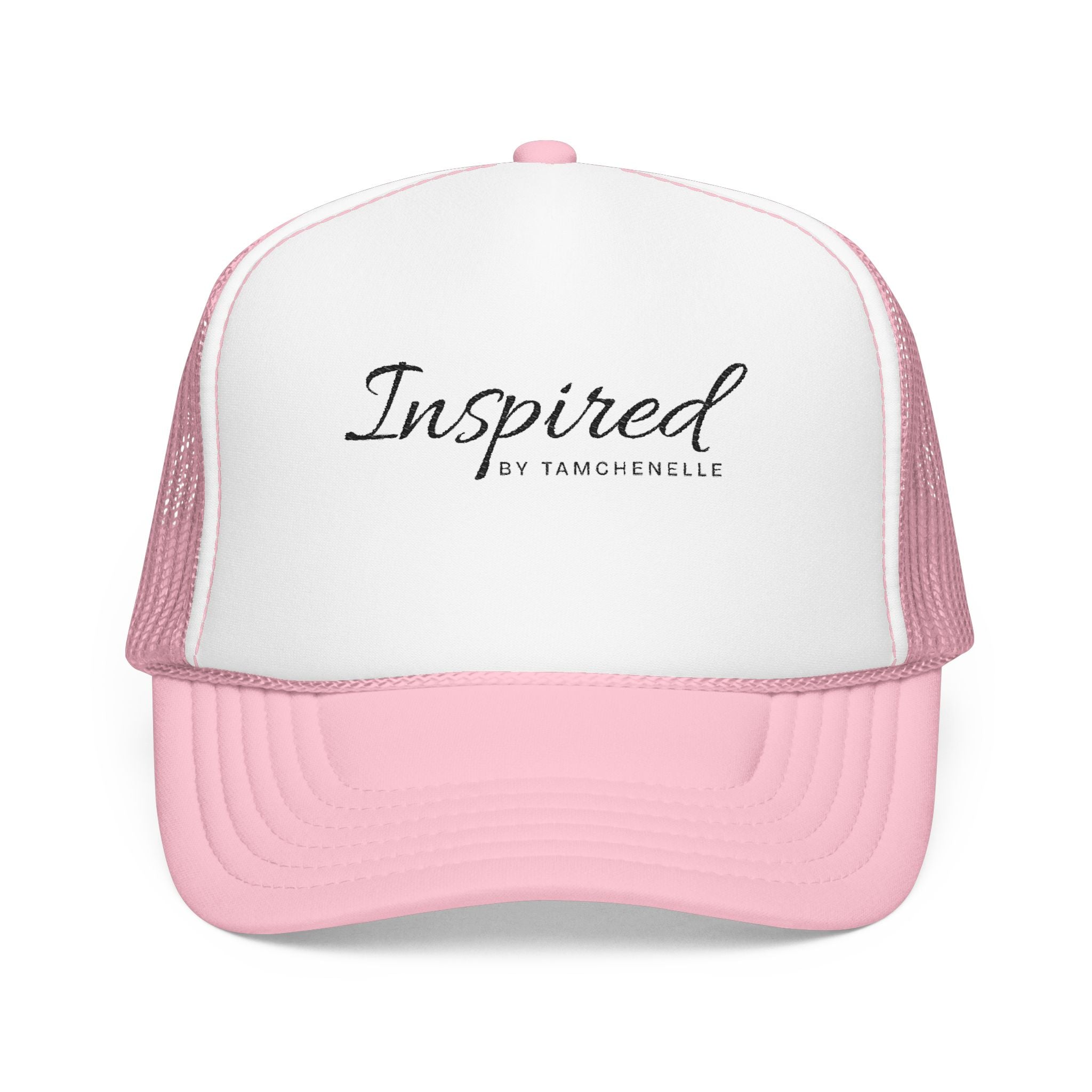 Inspired Trucker Hat – Script Logo Foam Mesh Cap