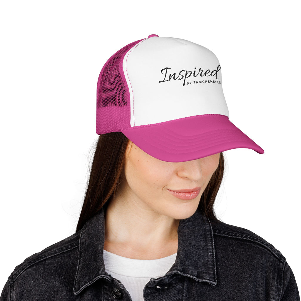Inspired Trucker Hat – Script Logo Foam Mesh Cap