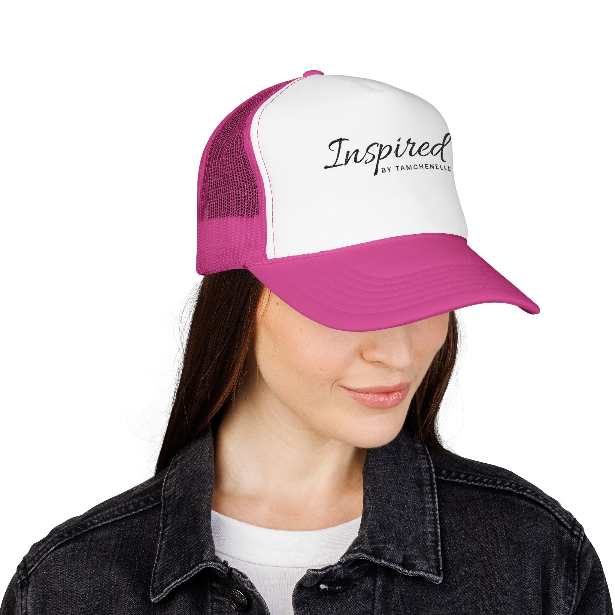 Inspired Trucker Hat – Script Logo Foam Mesh Cap