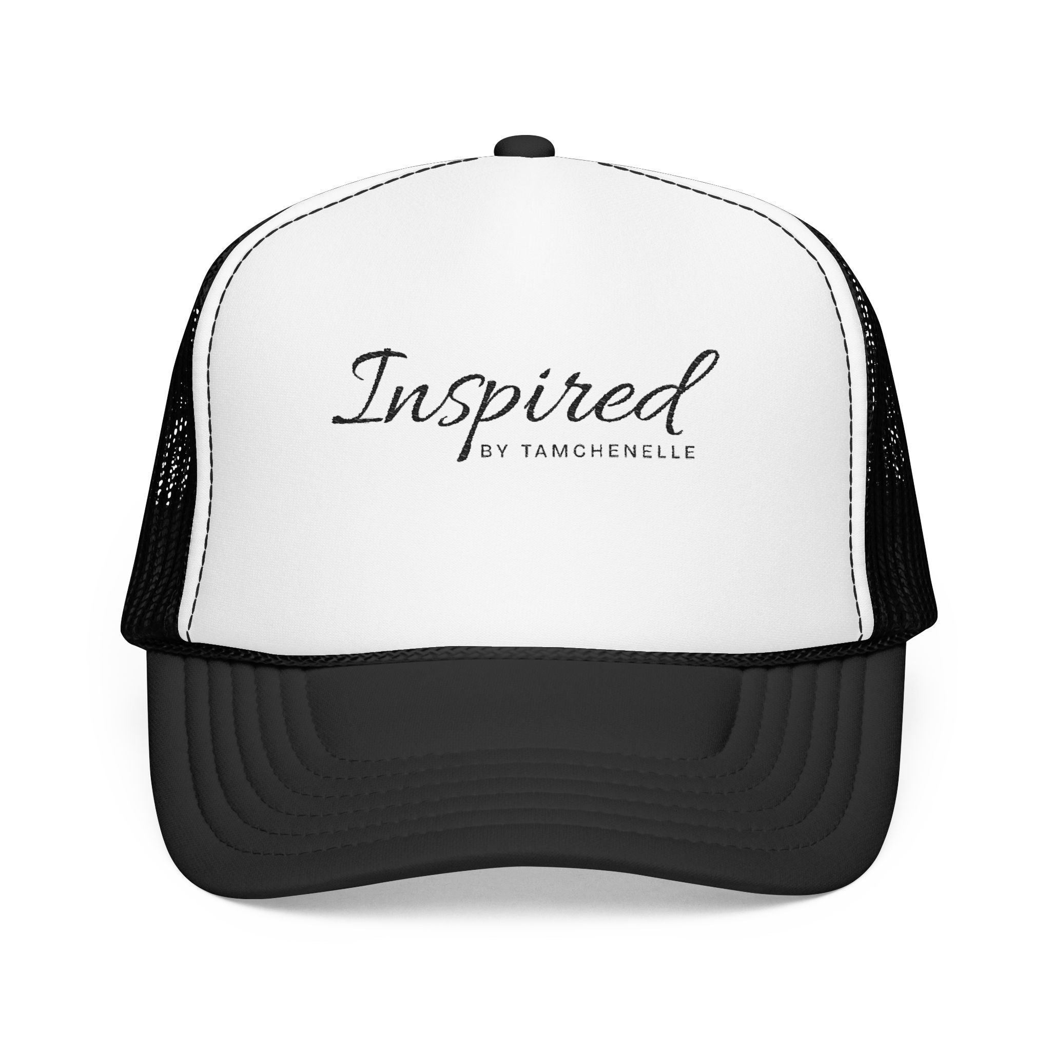 Inspired Trucker Hat – Script Logo Foam Mesh Cap