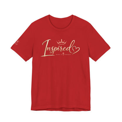 Inspired Script Tee — Women’s Inspirational Graphic T‑Shirt (Crown & Heart)