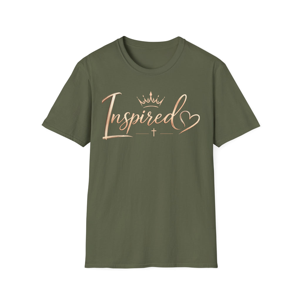 Inspired Script T‑Shirt — Crown & Heart Christian Faith Tee