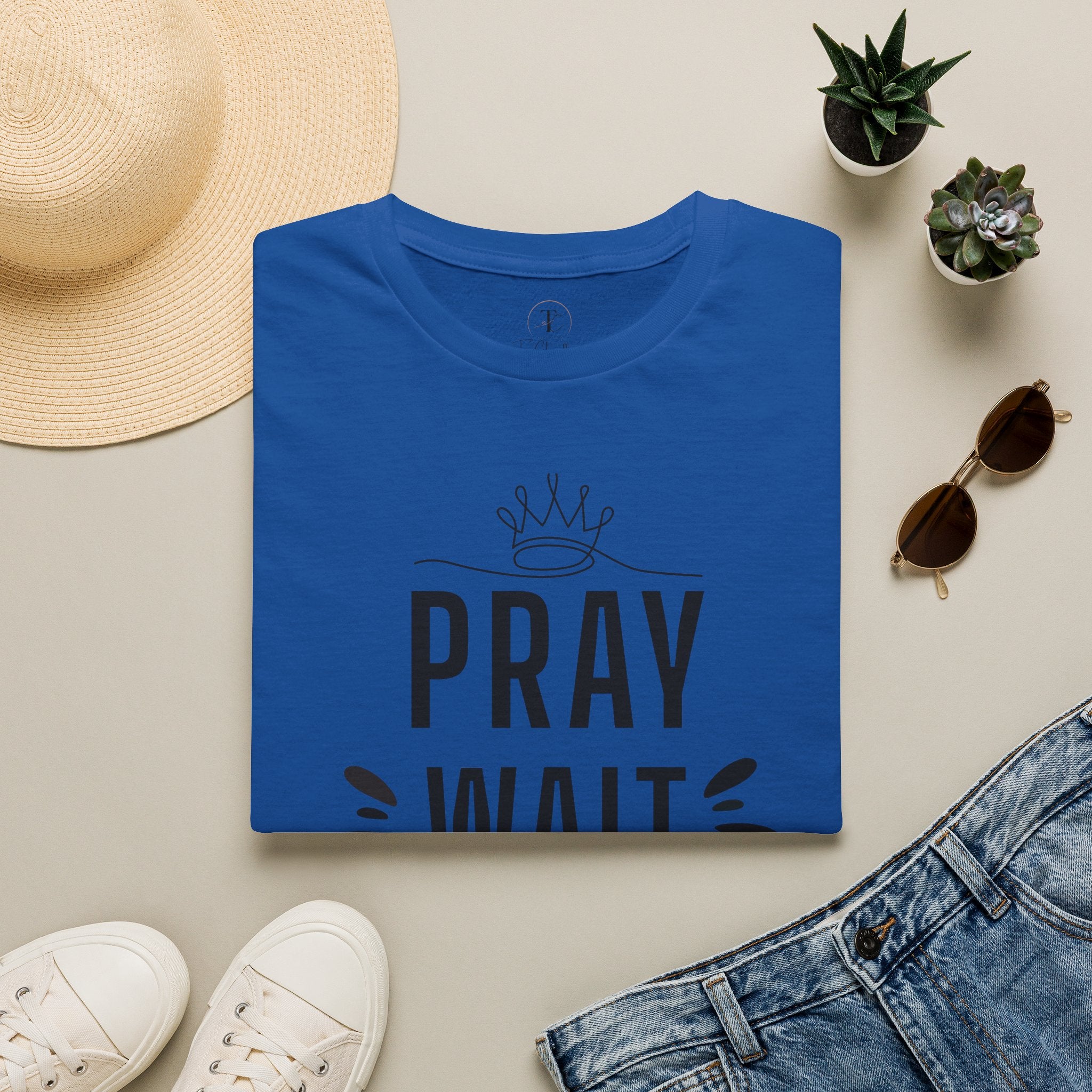 Pray Wait Trust T-Shirt — Inspirational Faith Graphic Tee