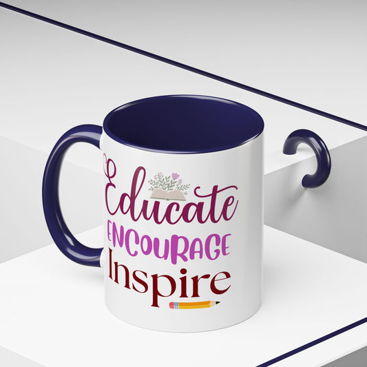 Inspirational Scripture Coffee Mug — "Create Courage & Inspire" Accent 11/15oz