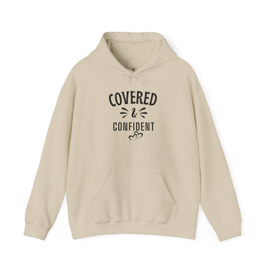 Hoodie - "Covered & Confident" Cozy Christian Faith Pullover
