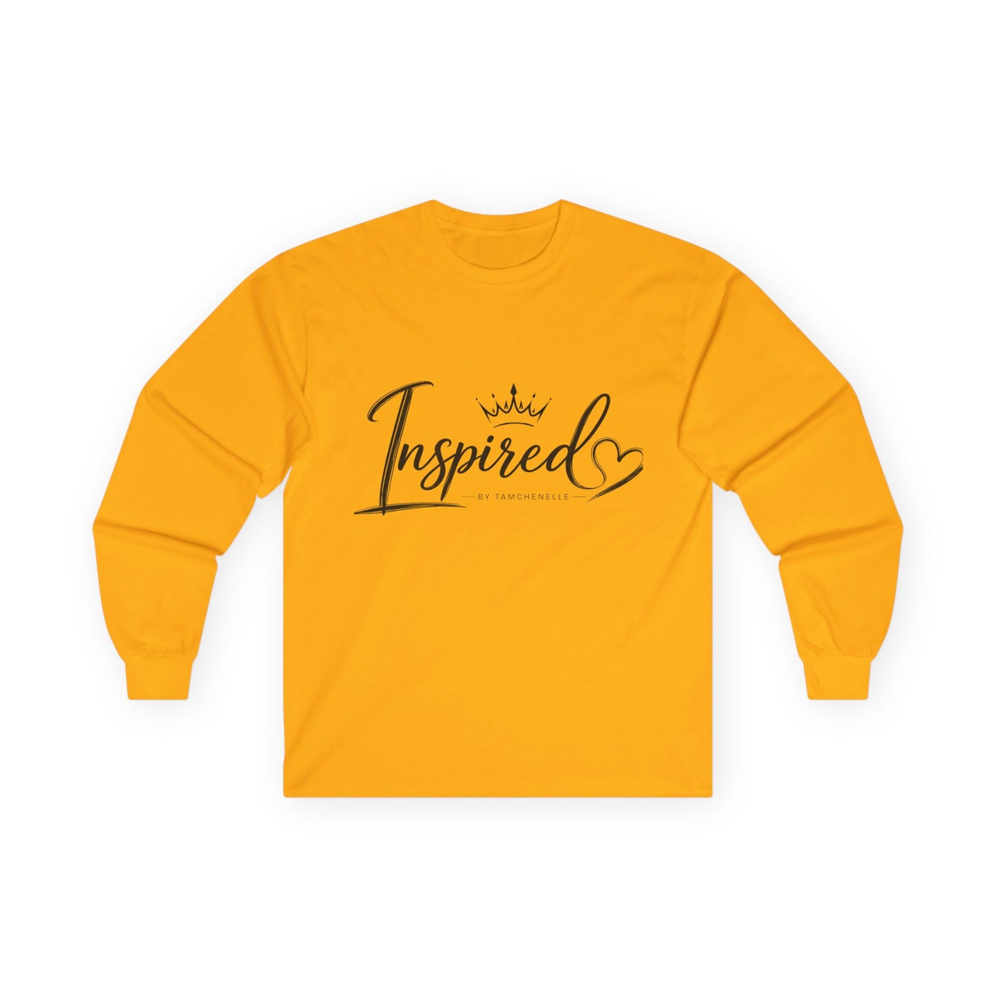 inspired heart long sleeve tee — inspirational script graphic