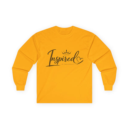 Inspired Heart Long Sleeve Tee — Inspirational Script Graphic