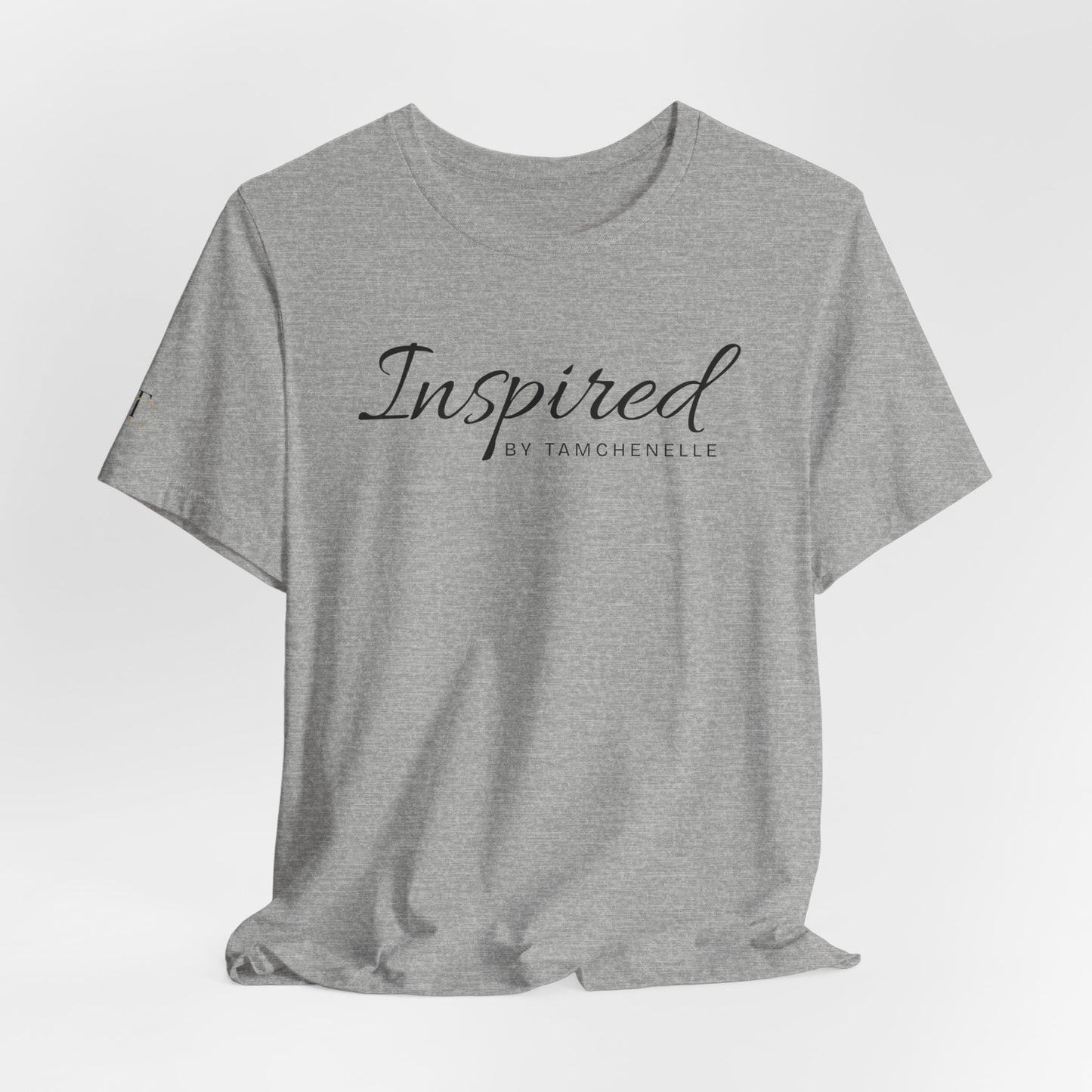 inspired tee — 'inspired by tamchenelle' script graphic shirt