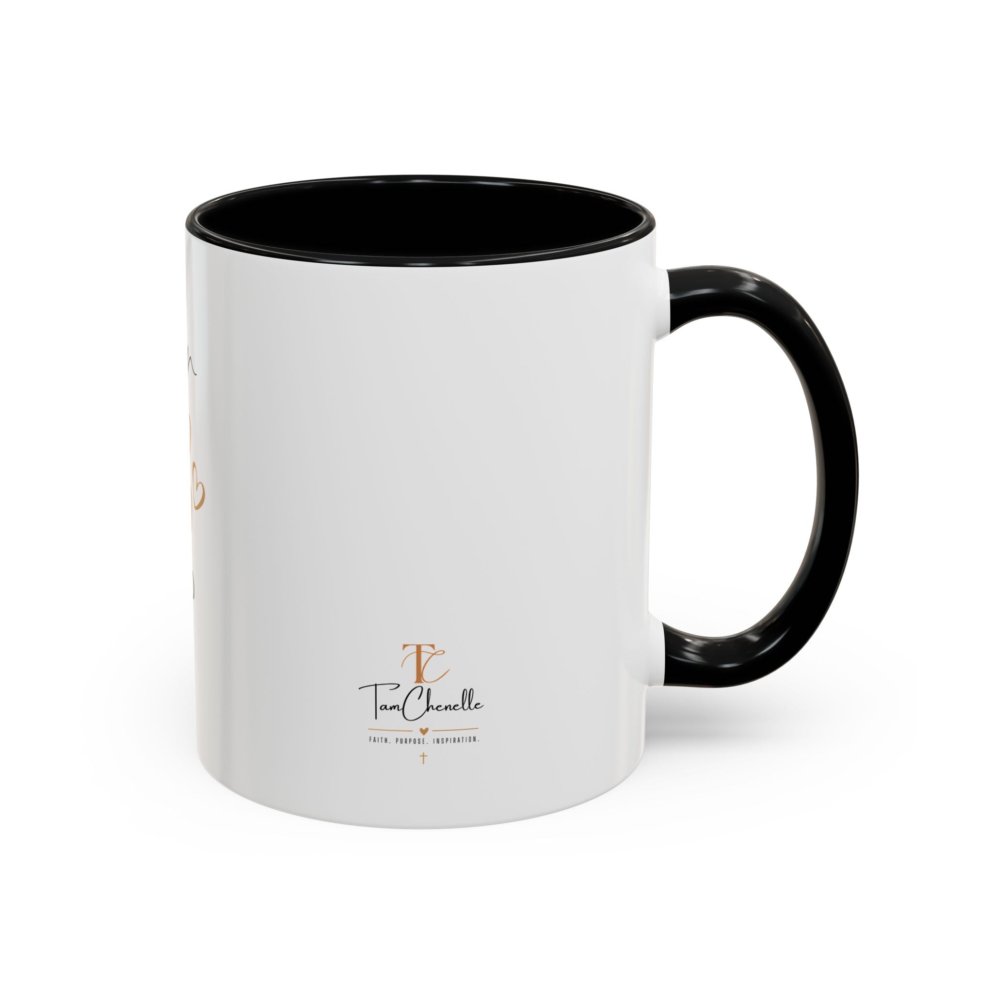 Coffee Mug — "Prayer First, Coffee Second" Christian Accent Mug (Script, Hearts)