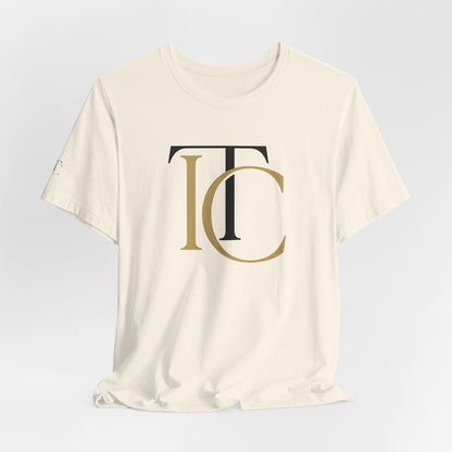 Monogram TC Classic Logo T‑Shirt — Elegant Gold & Black Initial Tee
