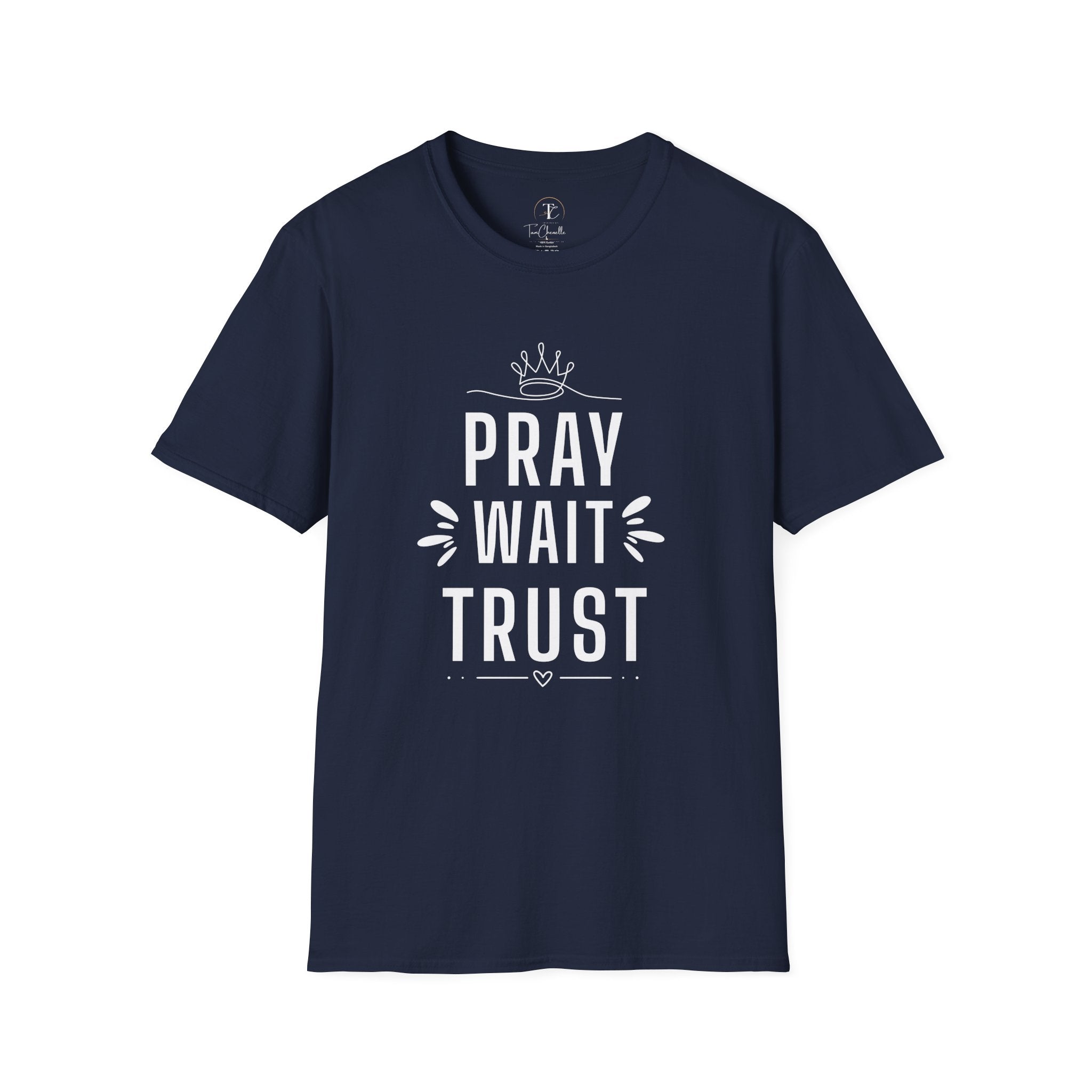 Pray Wait Trust T-Shirt — Inspirational Christian Faith Tee