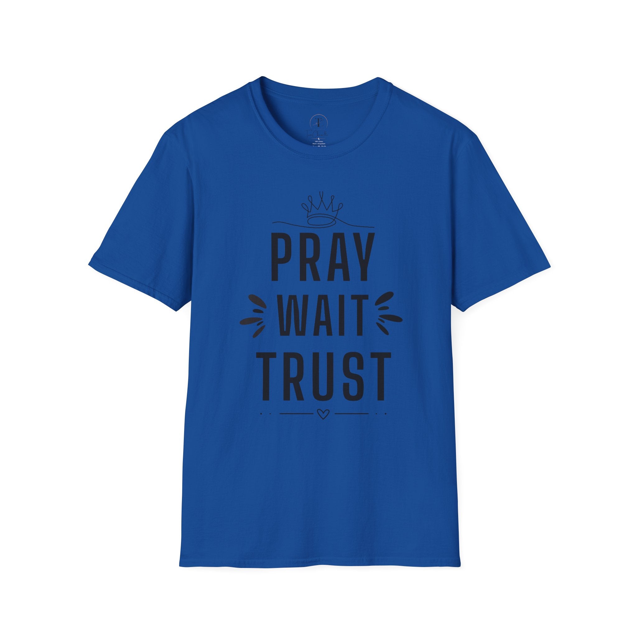 Pray Wait Trust T-Shirt — Inspirational Faith Graphic Tee