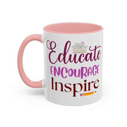 Inspirational Scripture Coffee Mug — "Create Courage & Inspire" Accent 11/15oz