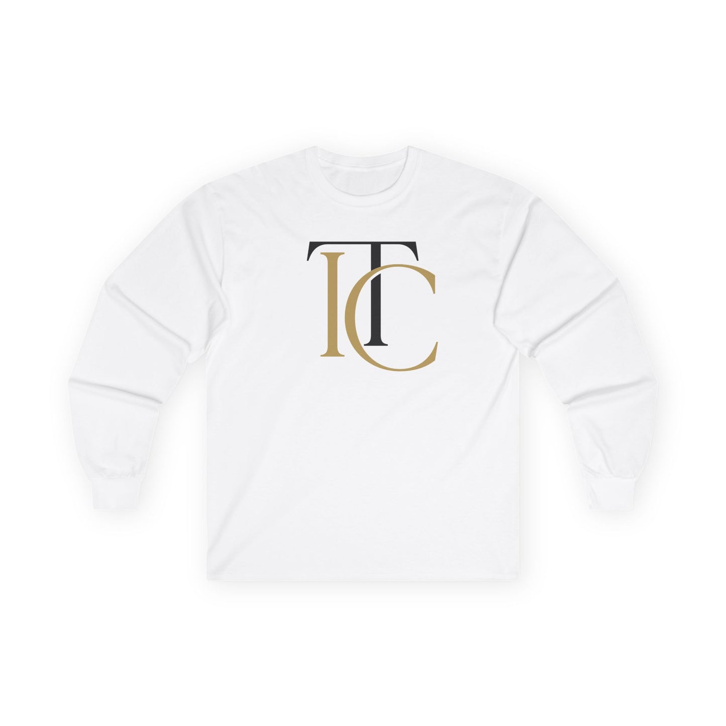 monogram ic long sleeve tee — elegant gold & black initial shirt