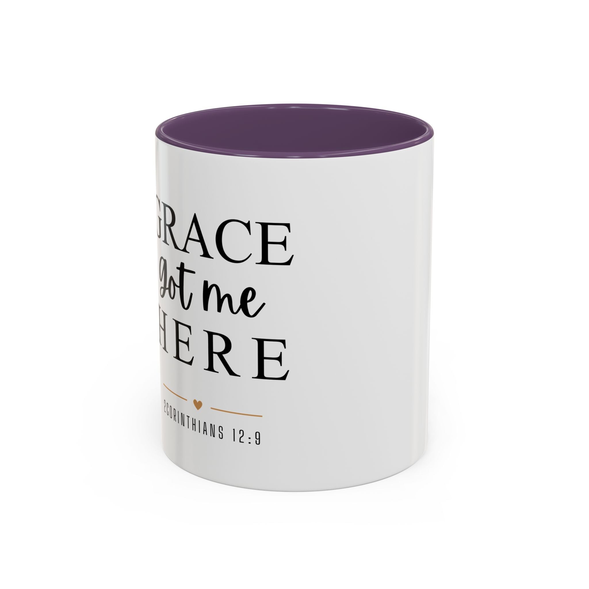 Inspirational Grace Coffee Mug – 'Grace Got Me Here' Christian Accent Mug (11/15oz)