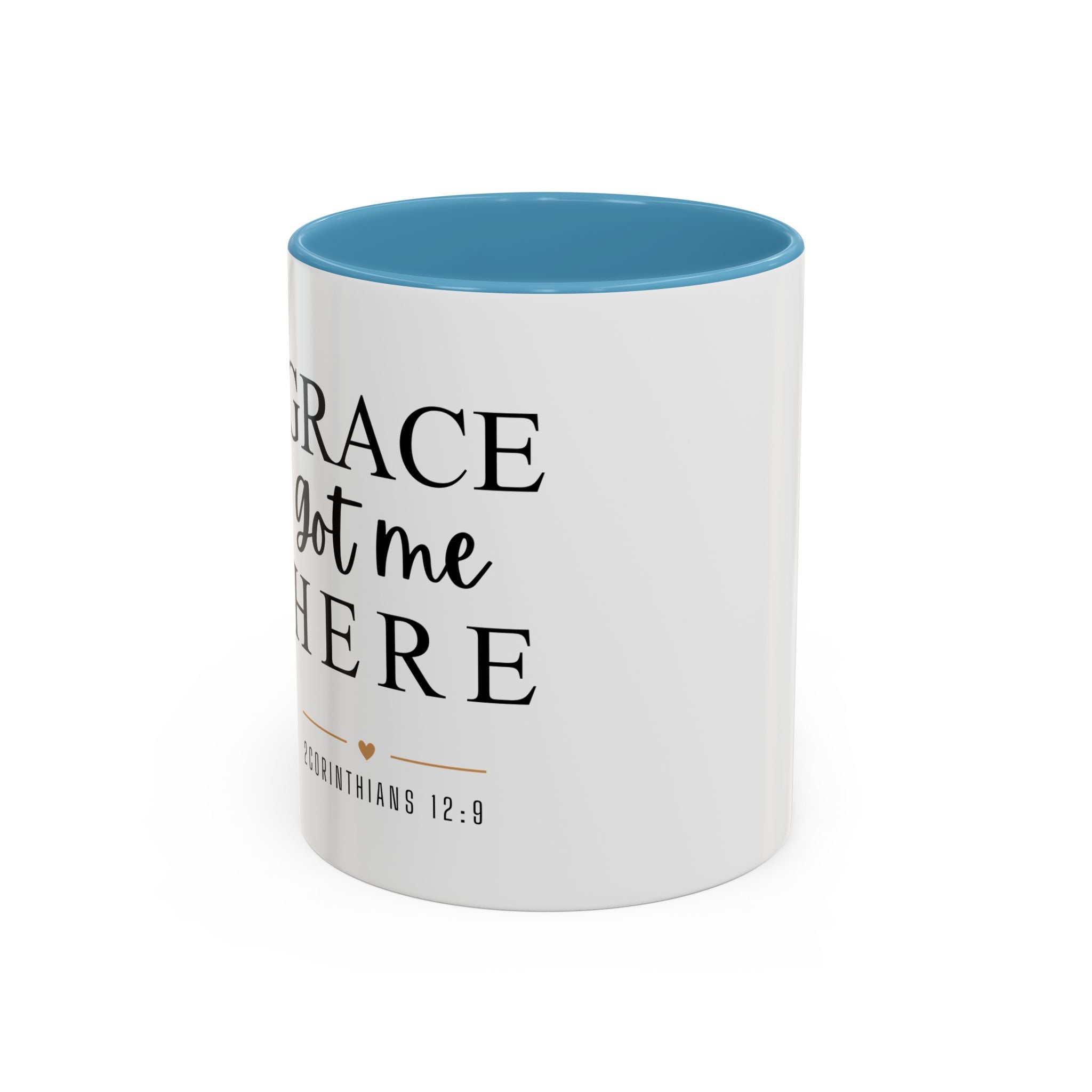 Inspirational Grace Coffee Mug – 'Grace Got Me Here' Christian Accent Mug (11/15oz)