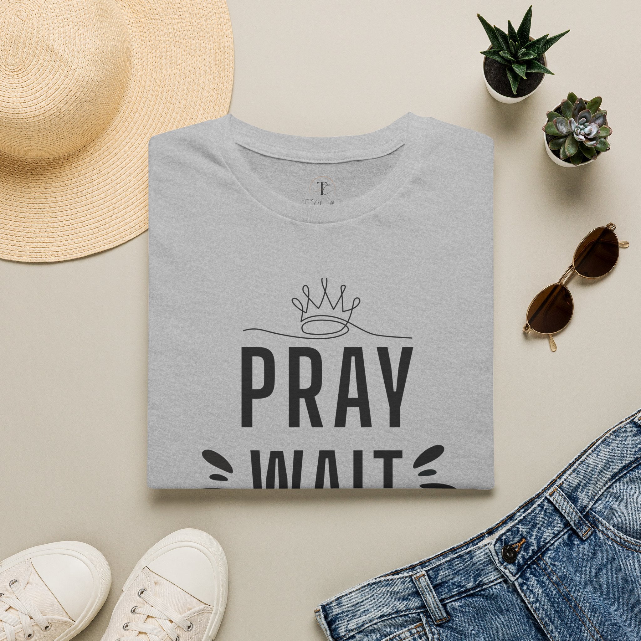 Pray Wait Trust T-Shirt — Inspirational Faith Graphic Tee