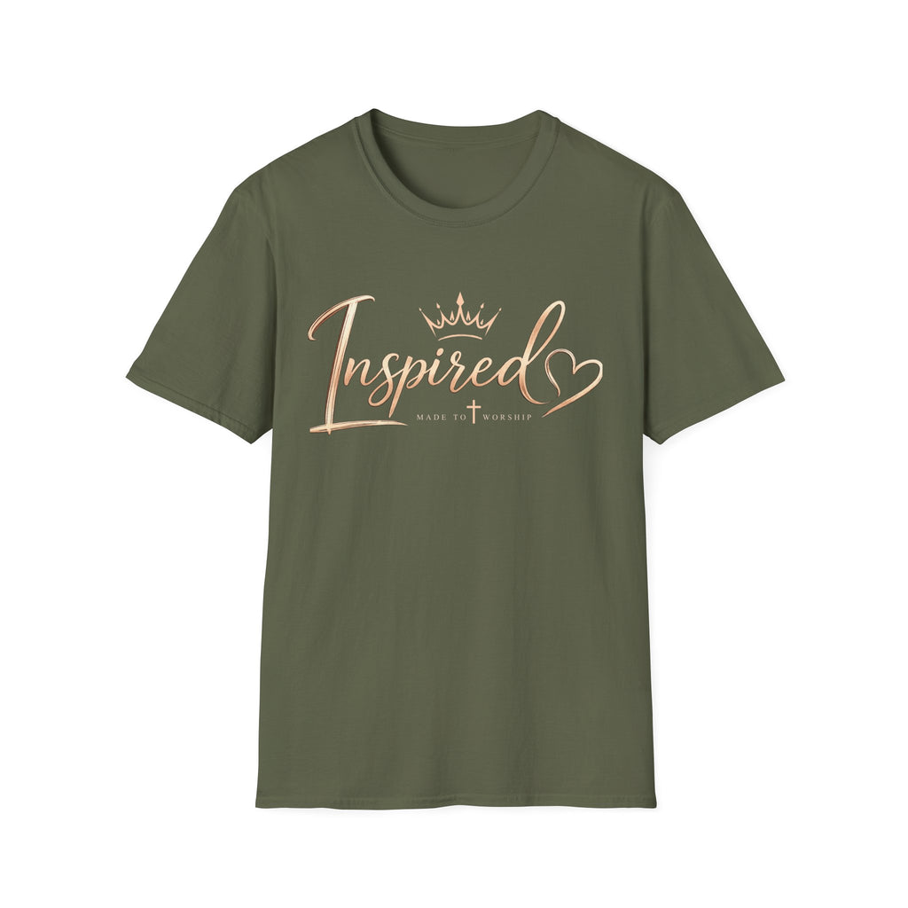 Inspired Crown T-Shirt — "Inspired" Made to Worship Christian Graphic Tee