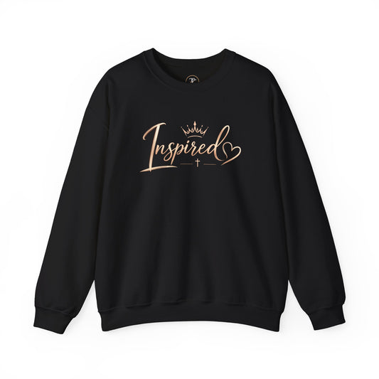 Inspired Crewneck Sweatshirt — Gold Script Inspirational Pullover