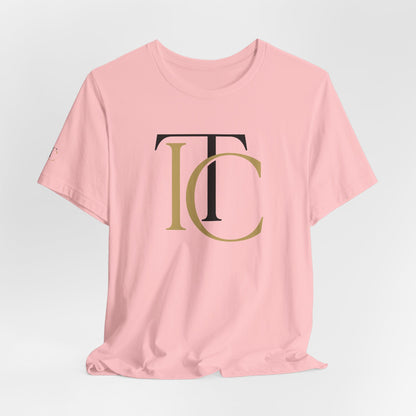 Monogram TC Classic Logo T‑Shirt — Elegant Gold & Black Initial Tee