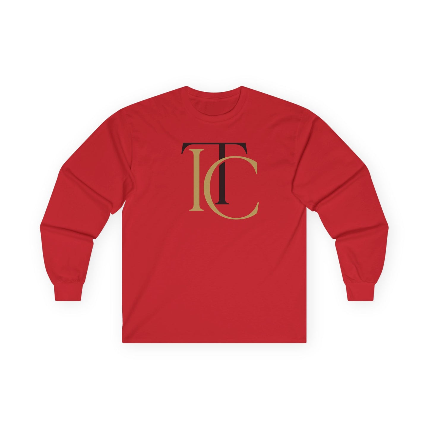 monogram ic long sleeve tee — elegant gold & black initial shirt