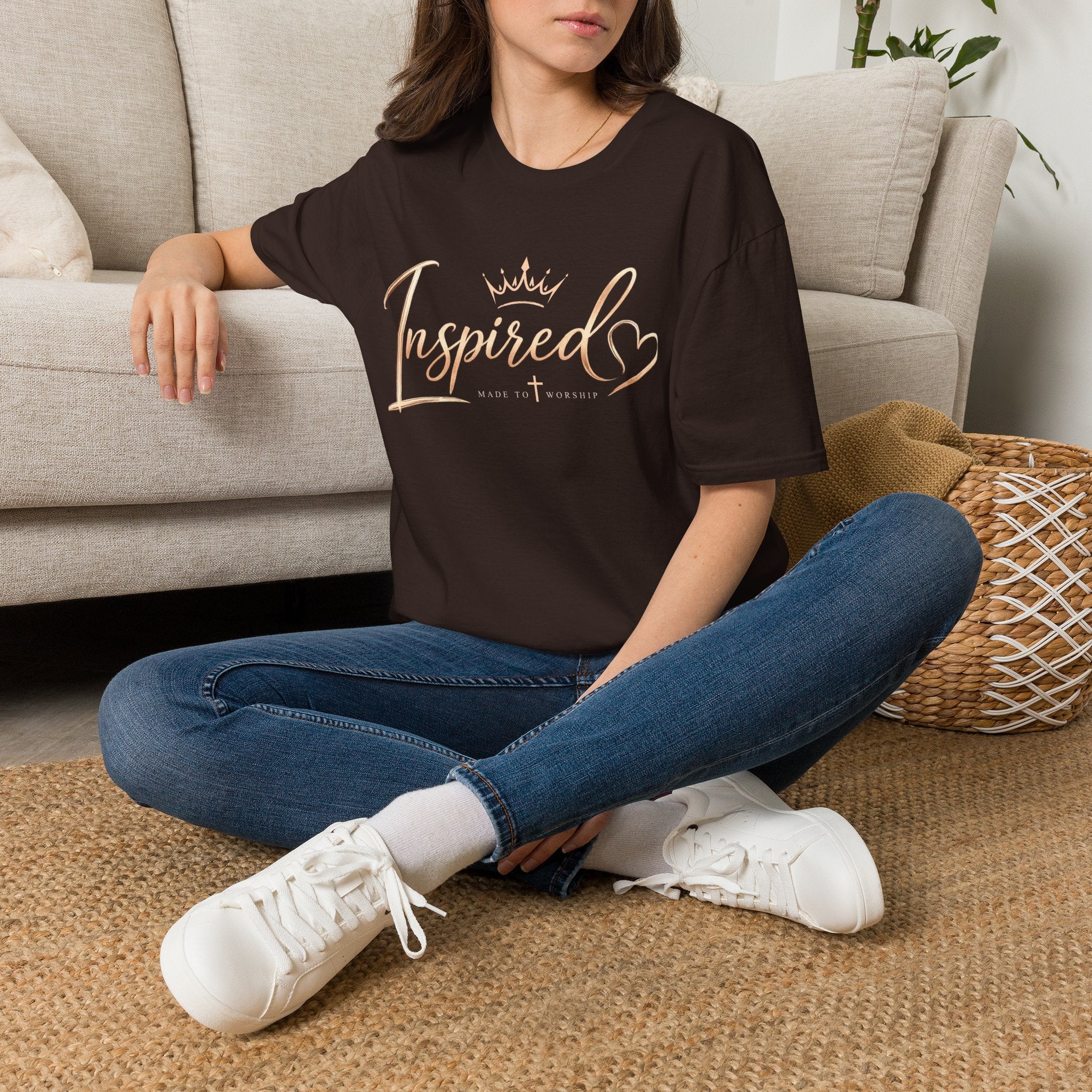 Inspired Crown T-Shirt — "Inspired" Made to Worship Christian Graphic Tee