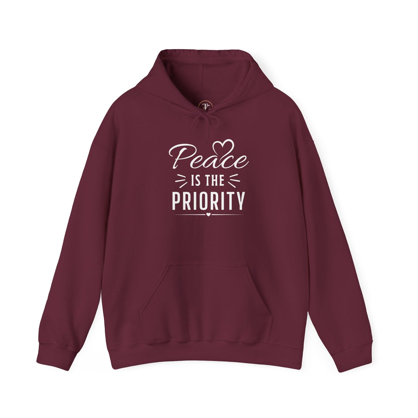 peace is the priority hoodie — inspirational message pullover