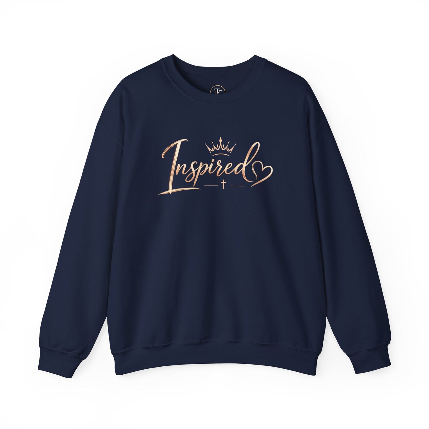 inspired crewneck sweatshirt — gold script inspirational pullover
