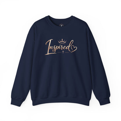 Inspired Crewneck Sweatshirt — Gold Script Inspirational Pullover
