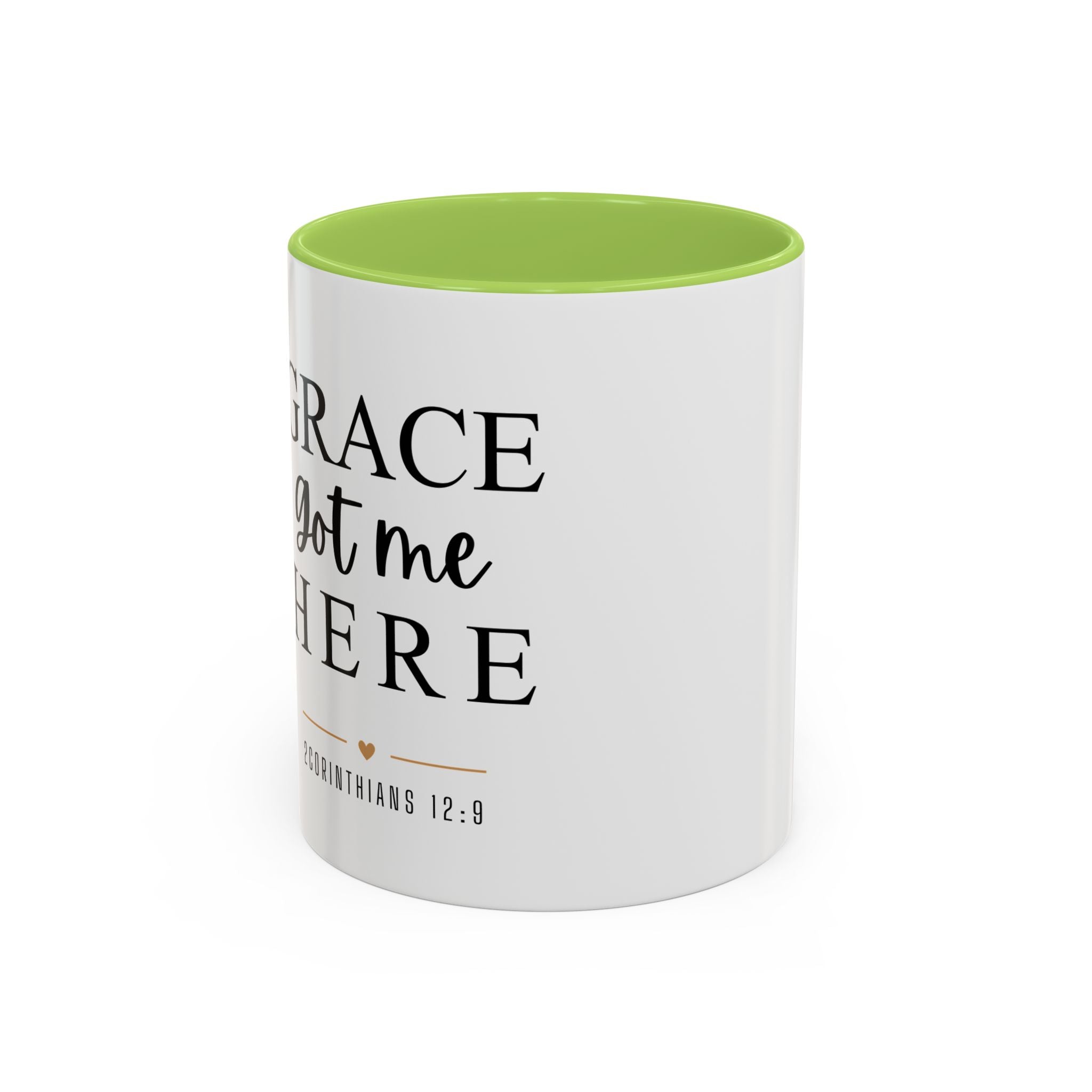 Inspirational Grace Coffee Mug – 'Grace Got Me Here' Christian Accent Mug (11/15oz)