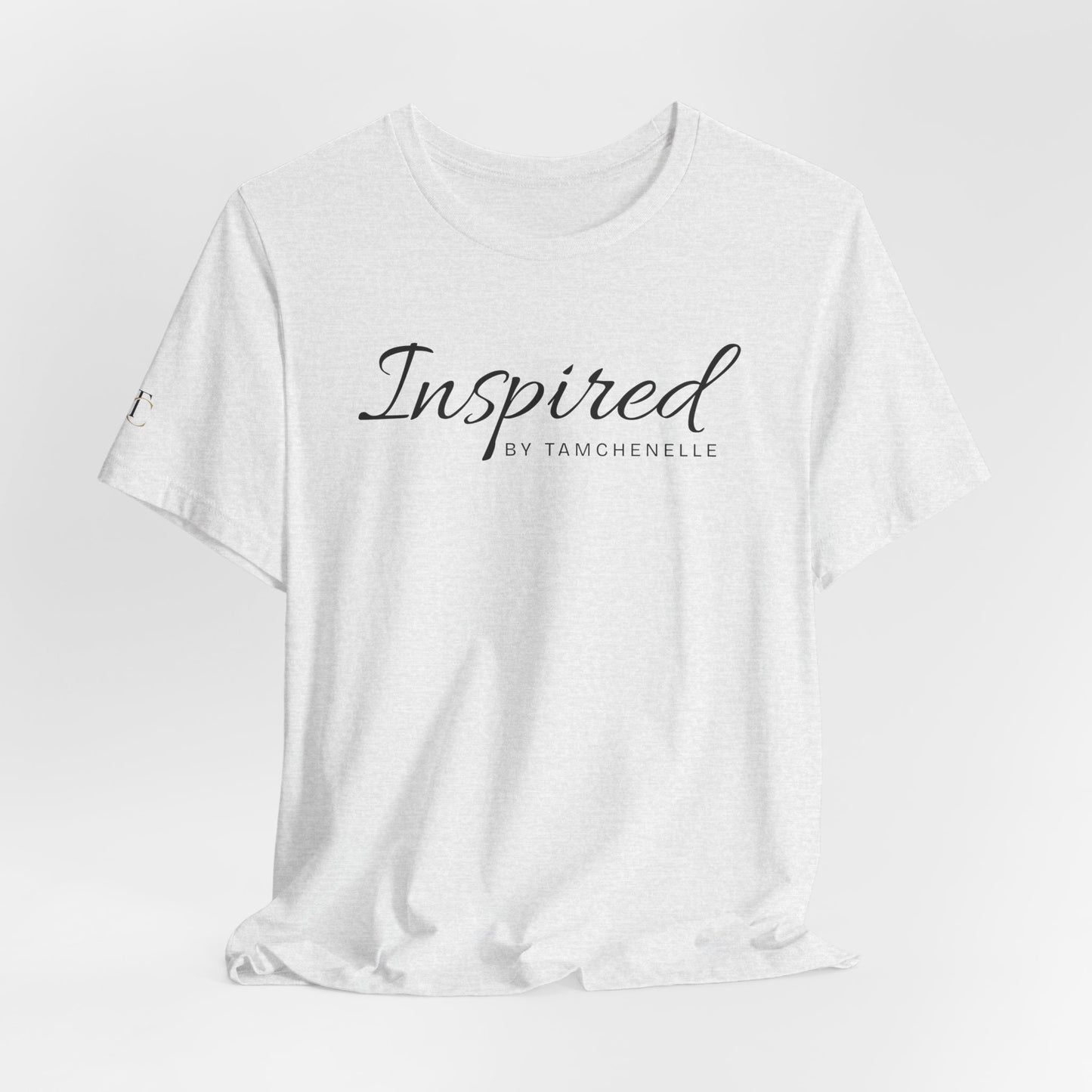 inspired tee — 'inspired by tamchenelle' script graphic shirt
