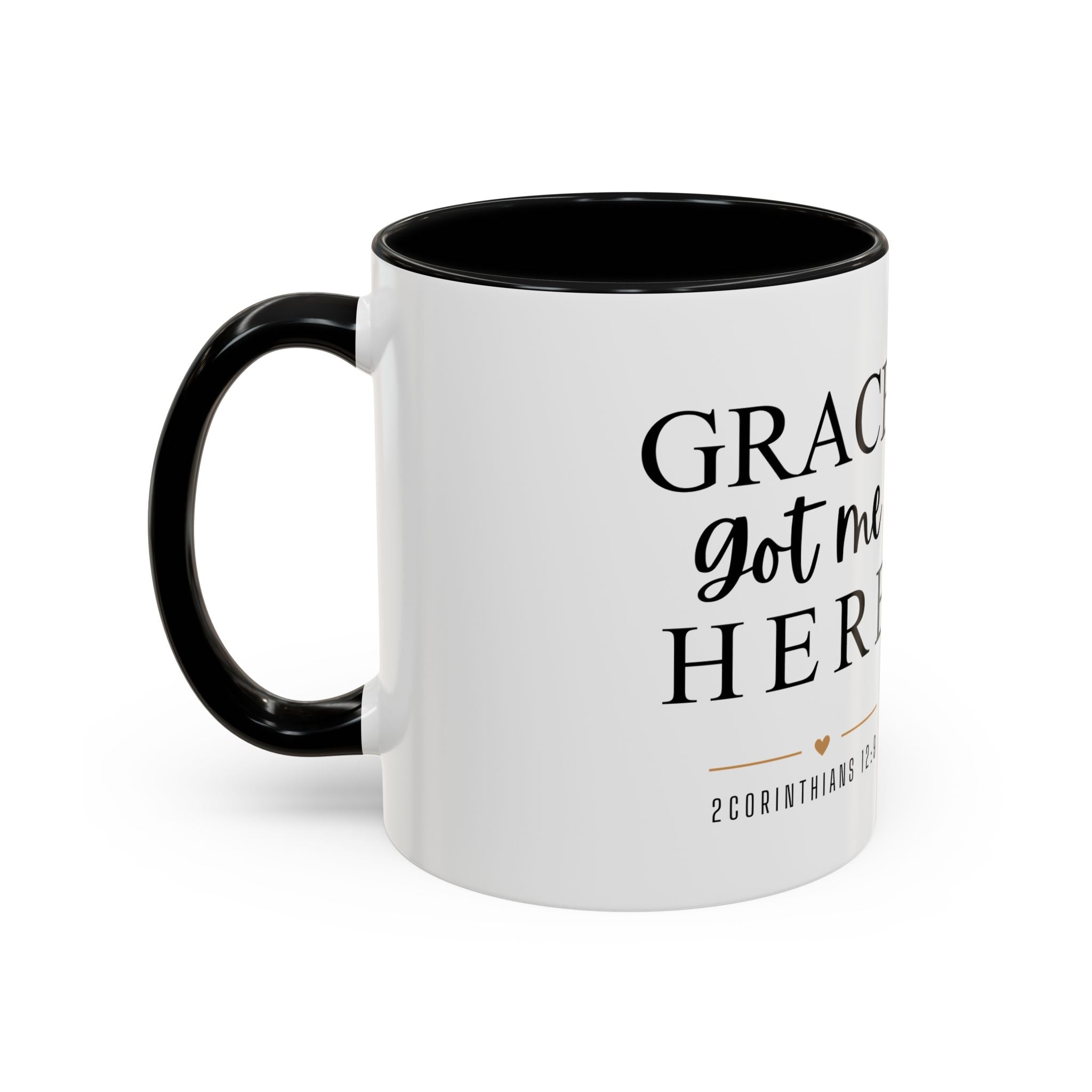 Inspirational Grace Coffee Mug – 'Grace Got Me Here' Christian Accent Mug (11/15oz)