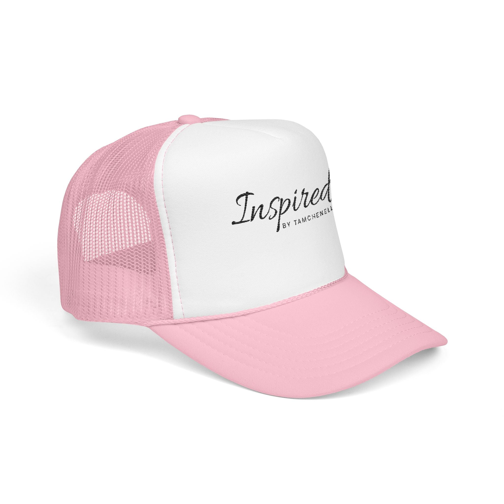 Inspired Trucker Hat – Script Logo Foam Mesh Cap