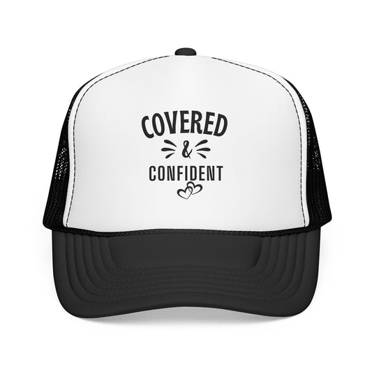 Covered & Confident Foam Trucker Hat – Christian Faith Mesh Cap