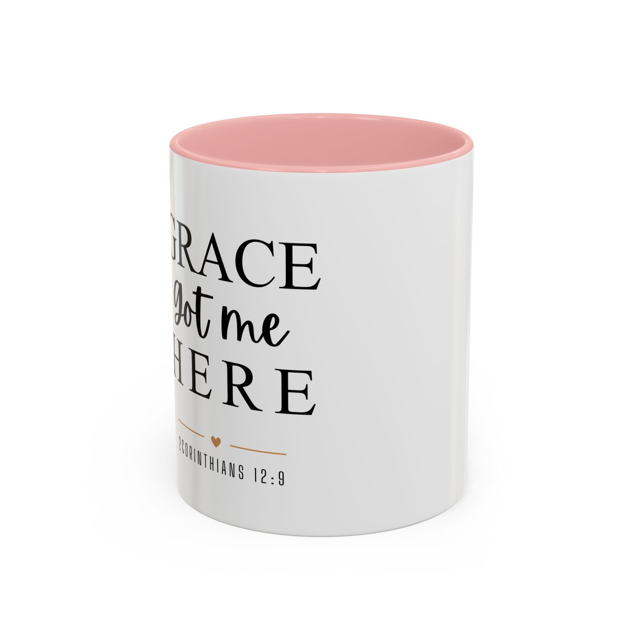 Inspirational Grace Coffee Mug – 'Grace Got Me Here' Christian Accent Mug (11/15oz)