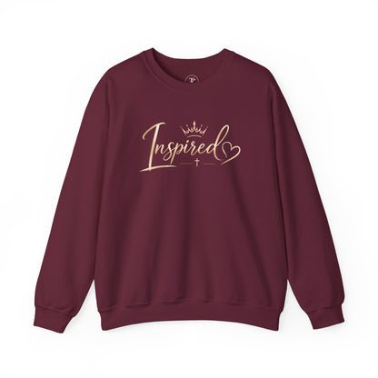 Inspired Crewneck Sweatshirt — Gold Script Inspirational Pullover