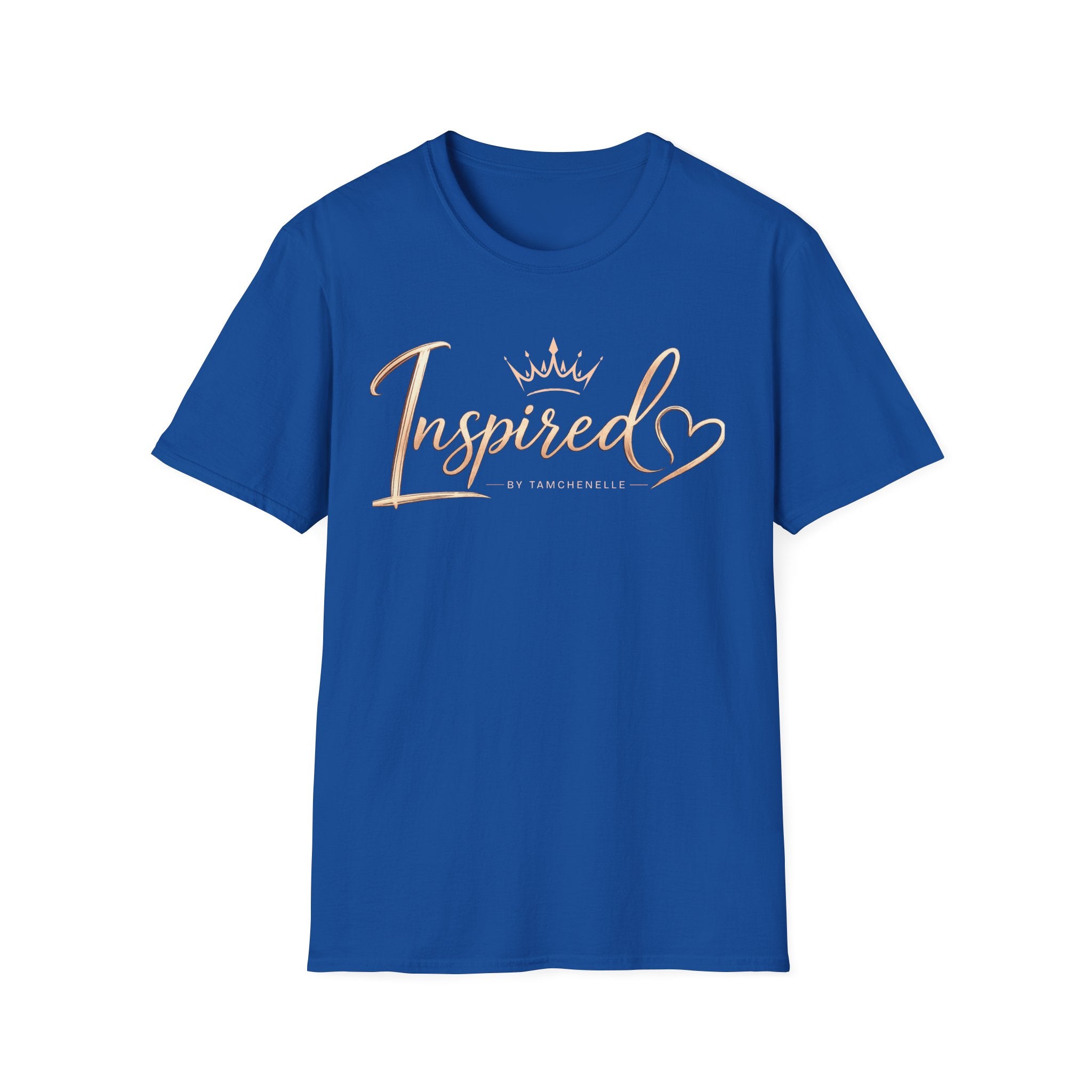 Inspired Script T-Shirt — Rose Gold Crown & Heart Design