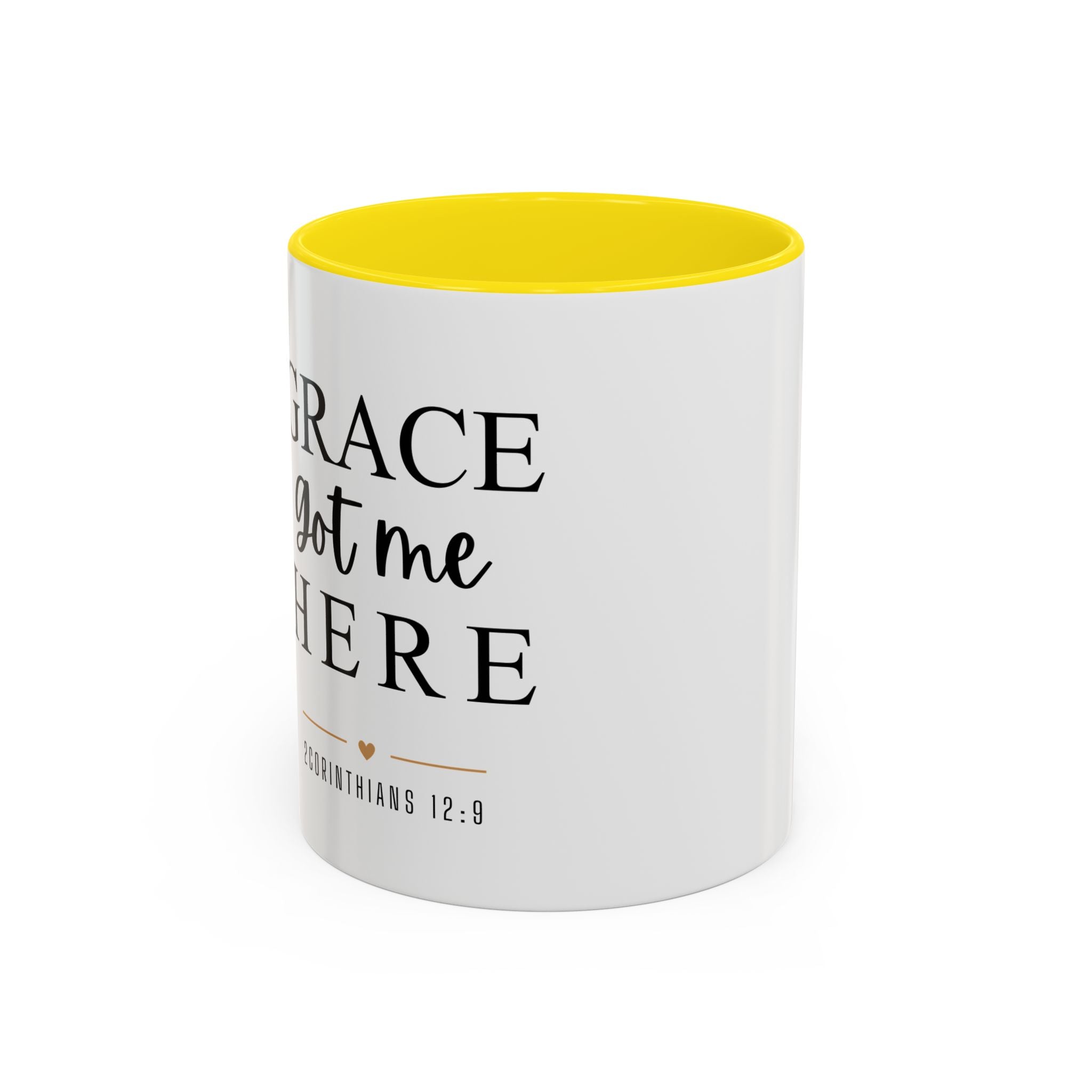 Inspirational Grace Coffee Mug – 'Grace Got Me Here' Christian Accent Mug (11/15oz)