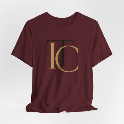Monogram TC Classic Logo T‑Shirt — Elegant Gold & Black Initial Tee