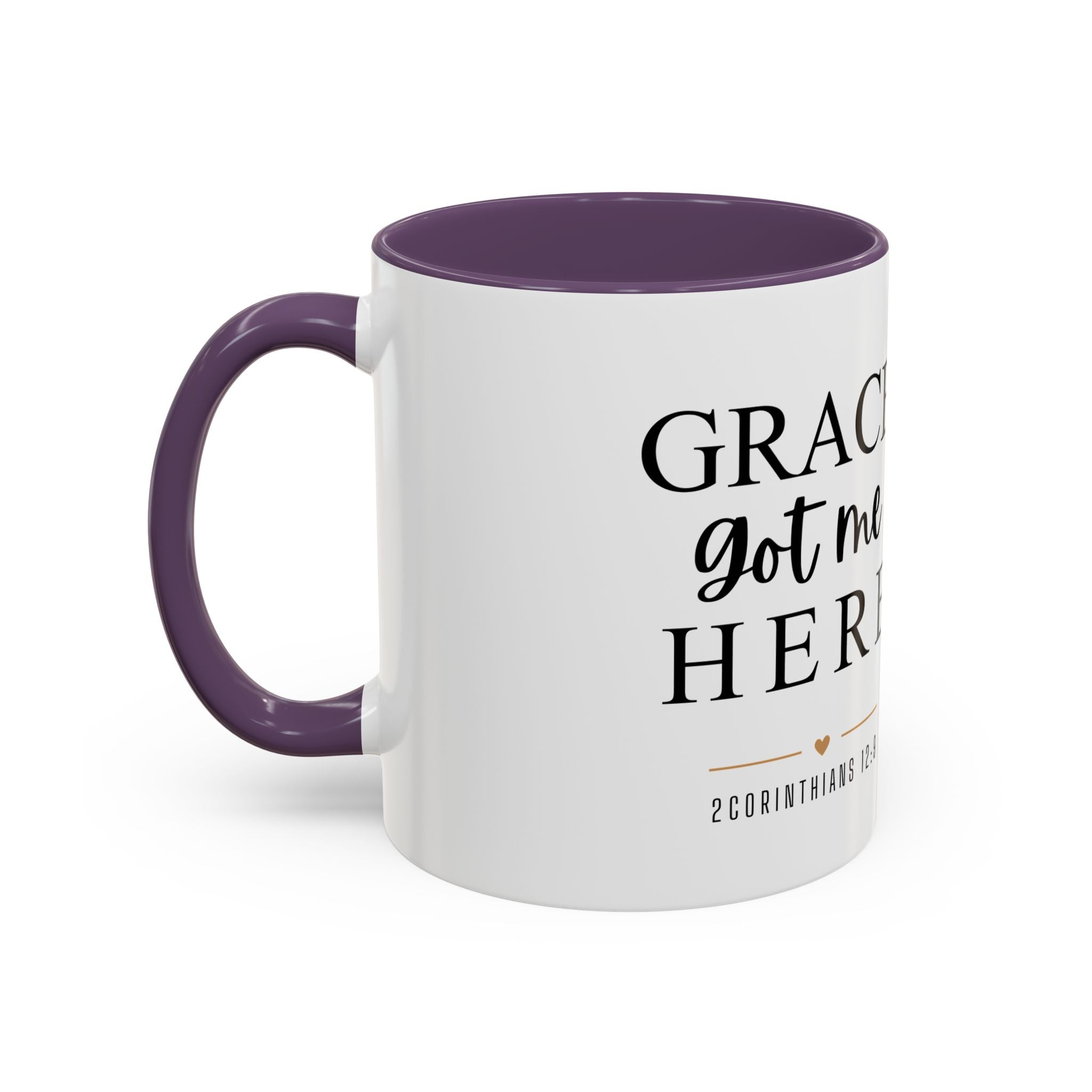 Inspirational Grace Coffee Mug – 'Grace Got Me Here' Christian Accent Mug (11/15oz)