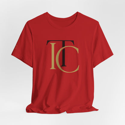 Monogram TC Classic Logo T‑Shirt — Elegant Gold & Black Initial Tee