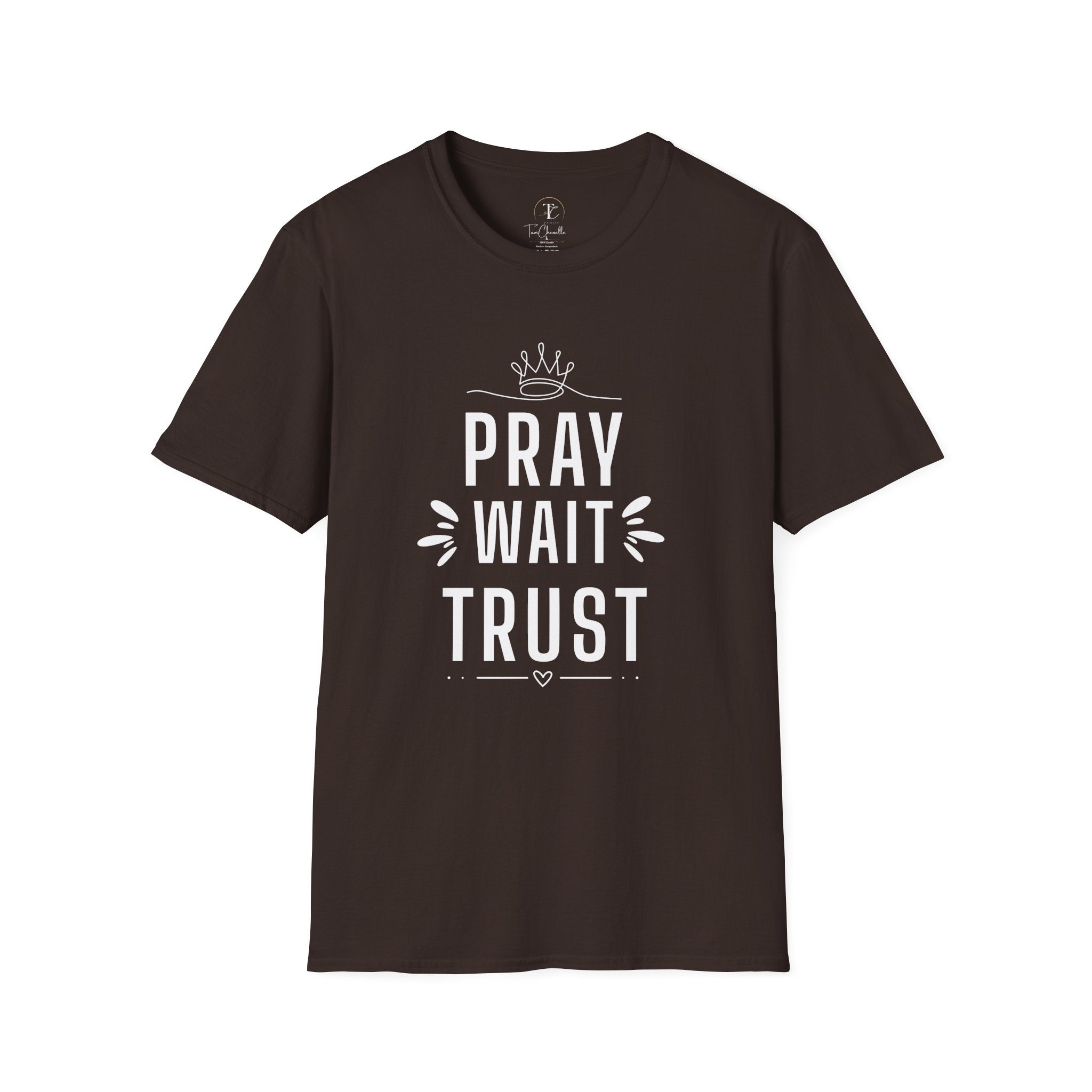Pray Wait Trust T-Shirt — Inspirational Christian Faith Tee