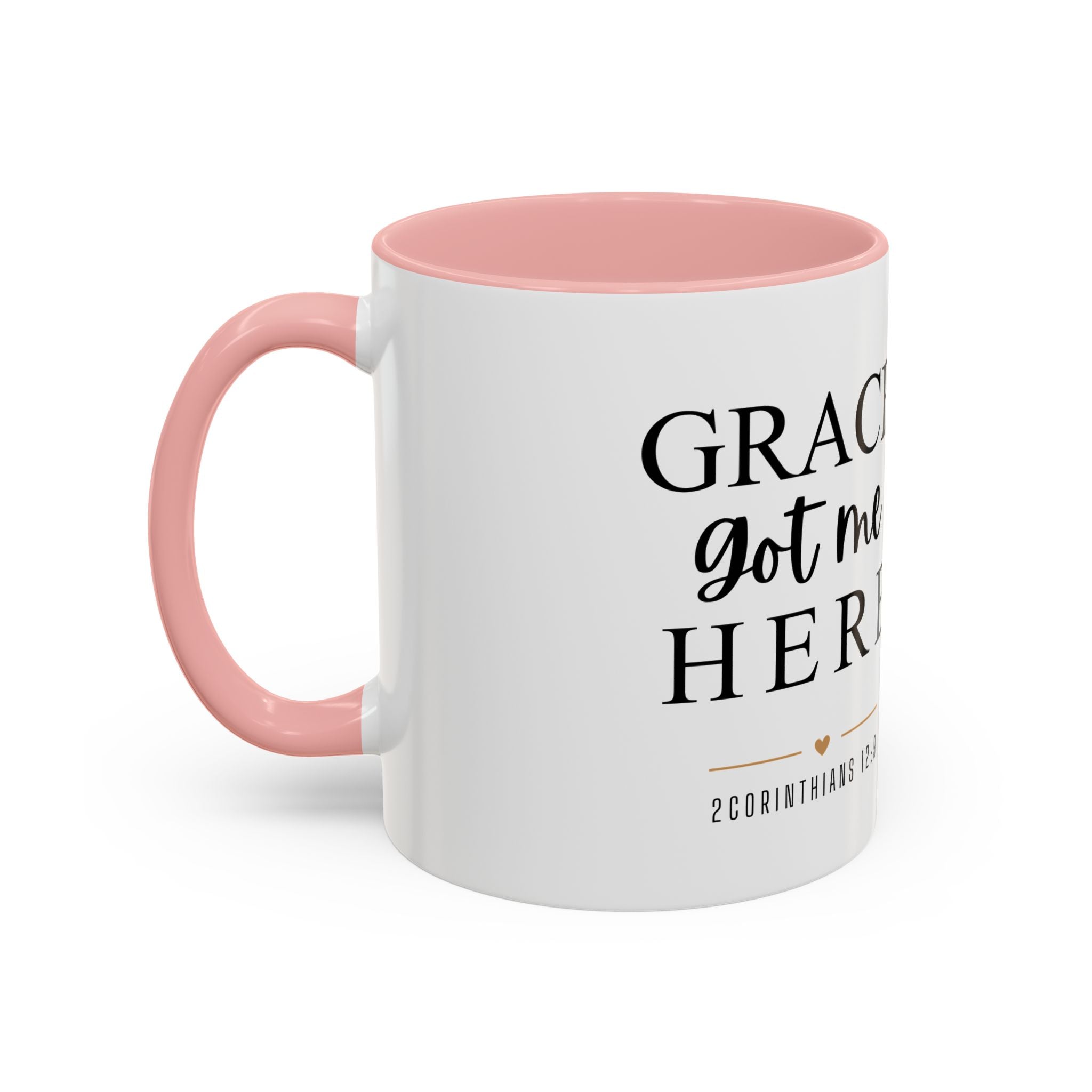Inspirational Grace Coffee Mug – 'Grace Got Me Here' Christian Accent Mug (11/15oz)