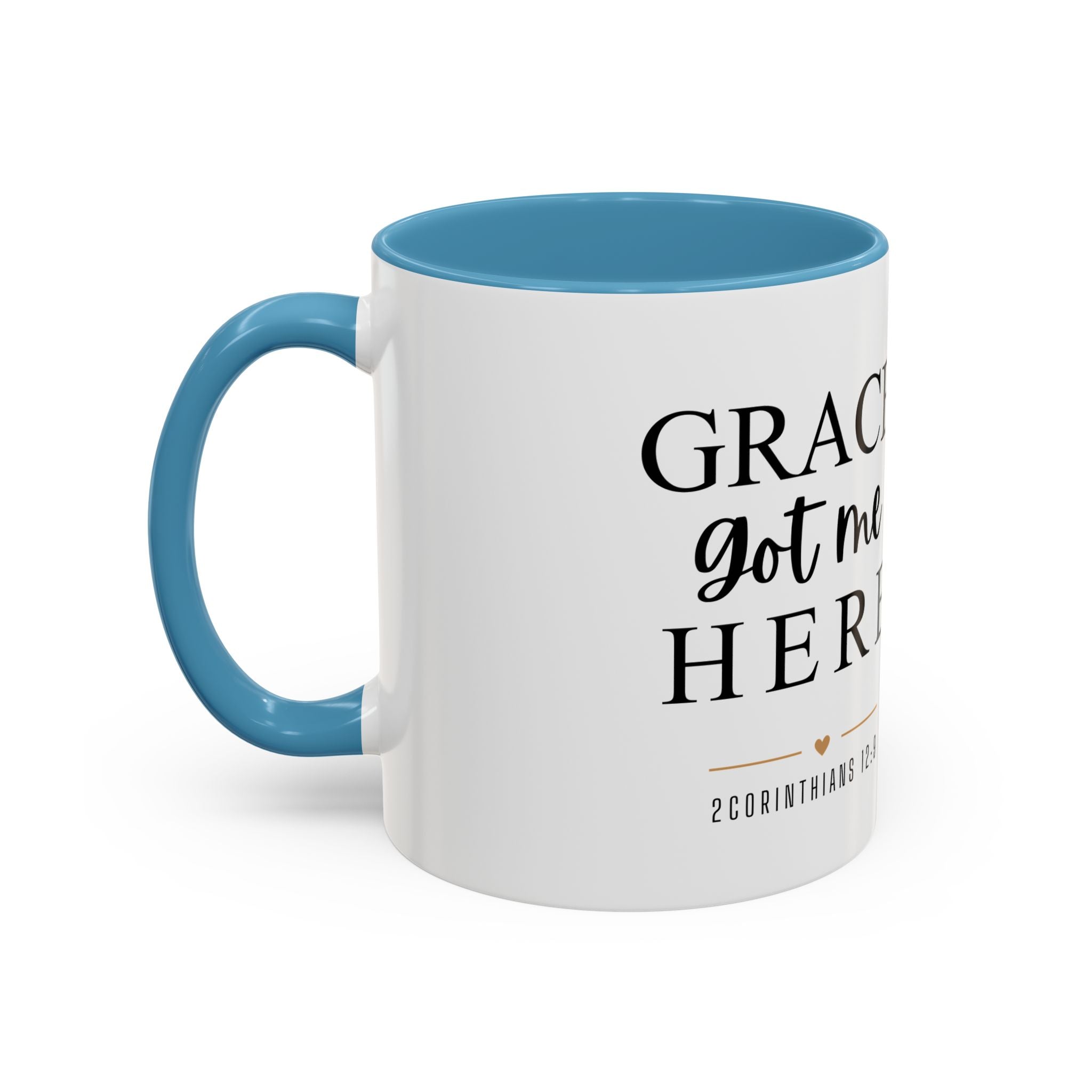 Inspirational Grace Coffee Mug – 'Grace Got Me Here' Christian Accent Mug (11/15oz)