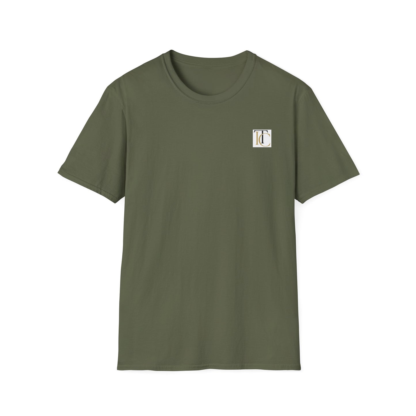 minimal monogram pocket t-shirt — elegant 'tc' logo tee