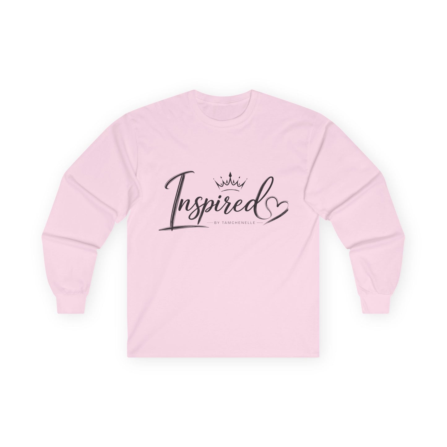 inspired heart long sleeve tee — inspirational script graphic