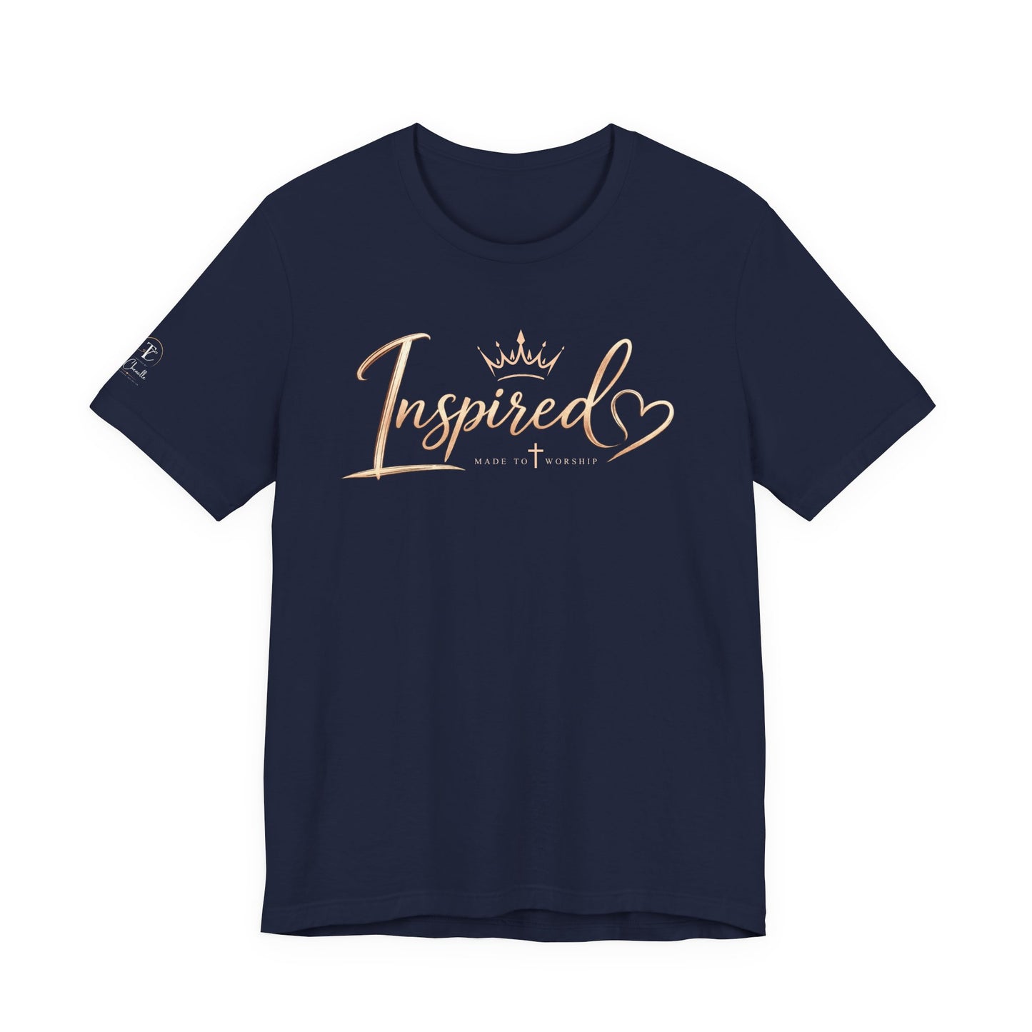 inspired script tee — women’s inspirational graphic t‑shirt (crown & heart)