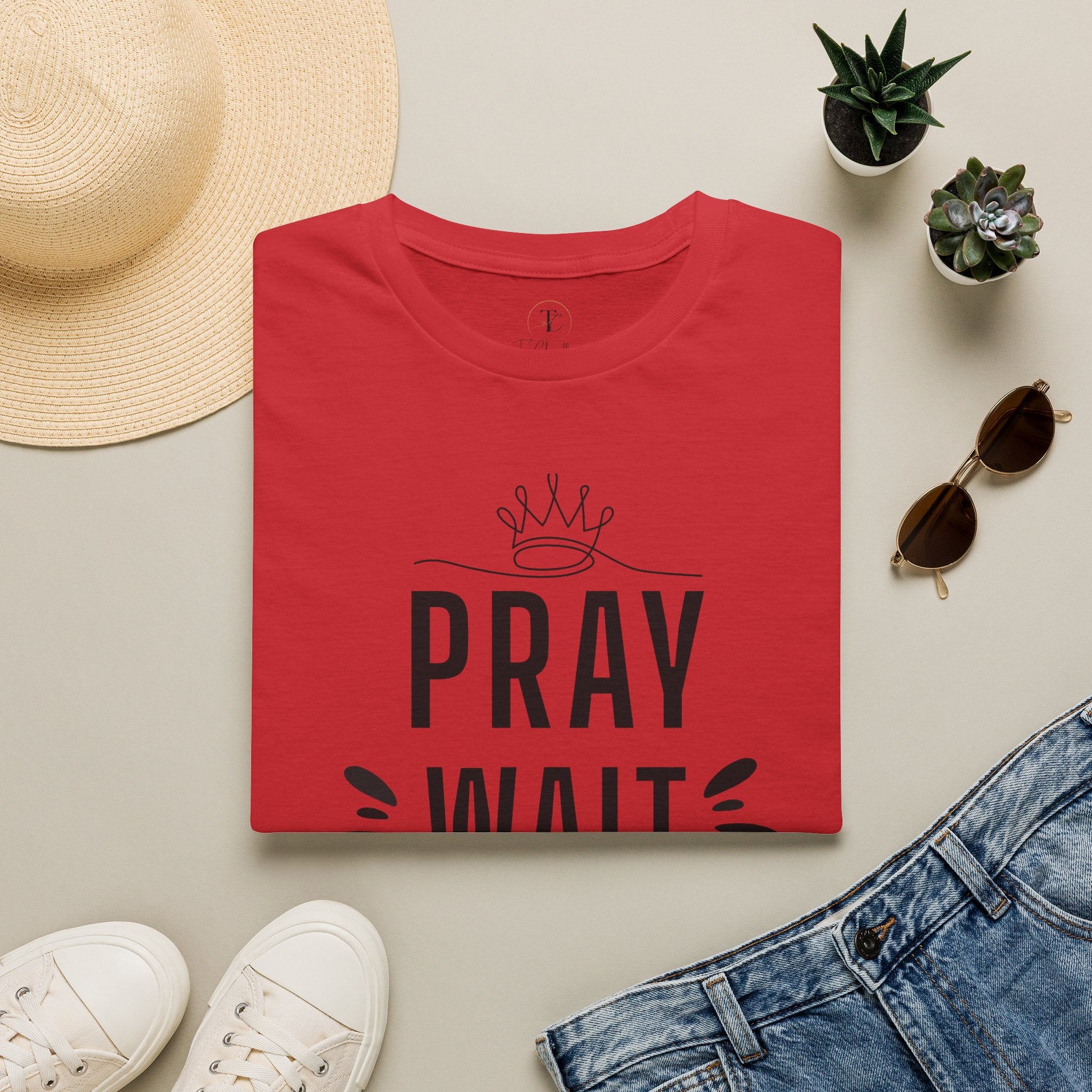 Pray Wait Trust T-Shirt — Inspirational Faith Graphic Tee