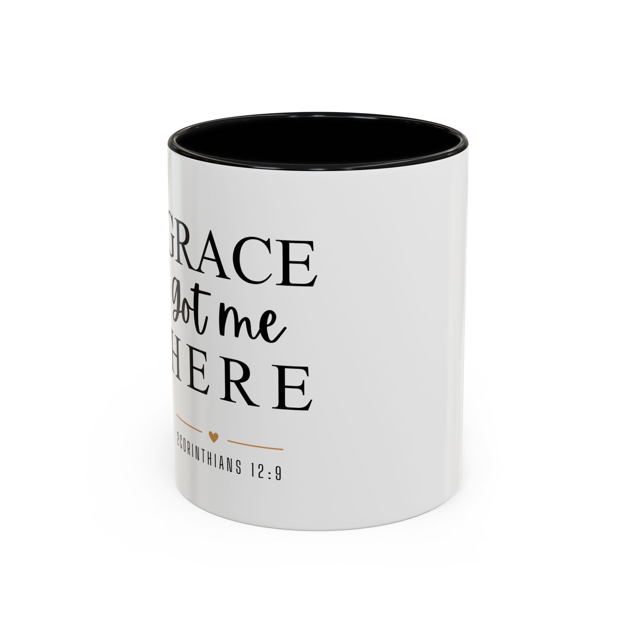 Inspirational Grace Coffee Mug – 'Grace Got Me Here' Christian Accent Mug (11/15oz)